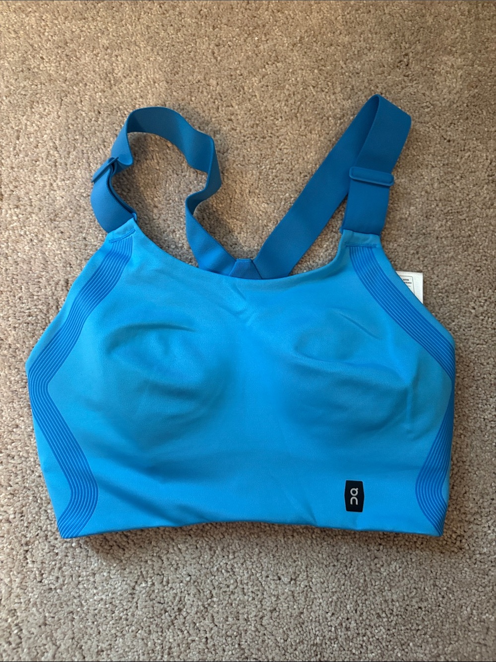 On Running Bright Blue Racerback Sports Bra NWOT